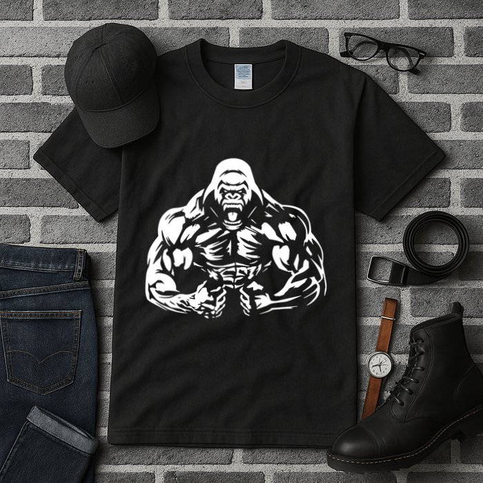 Bodybuilding Gorilla For The Next Workout In The Gym Tall T-Shirt