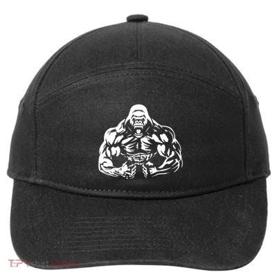 Bodybuilding Gorilla For The Next Workout In The Gym 7-Panel Snapback Hat