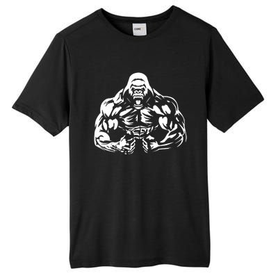 Bodybuilding Gorilla For The Next Workout In The Gym Tall Fusion ChromaSoft Performance T-Shirt