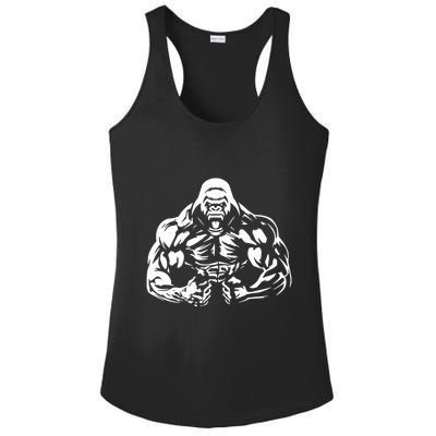 Bodybuilding Gorilla For The Next Workout In The Gym Ladies PosiCharge Competitor Racerback Tank