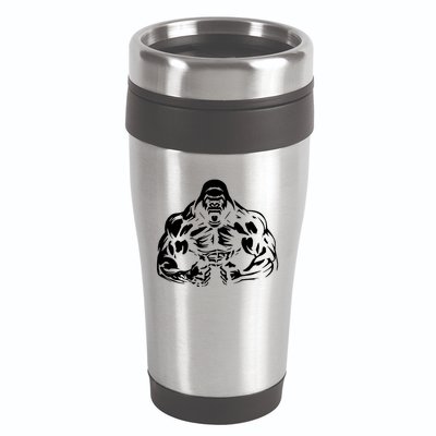 Bodybuilding Gorilla For The Next Workout In The Gym 16oz Travel Tumbler