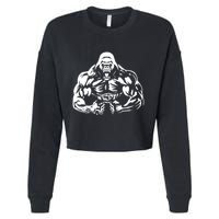 Bodybuilding Gorilla For The Next Workout In The Gym Cropped Pullover Crew