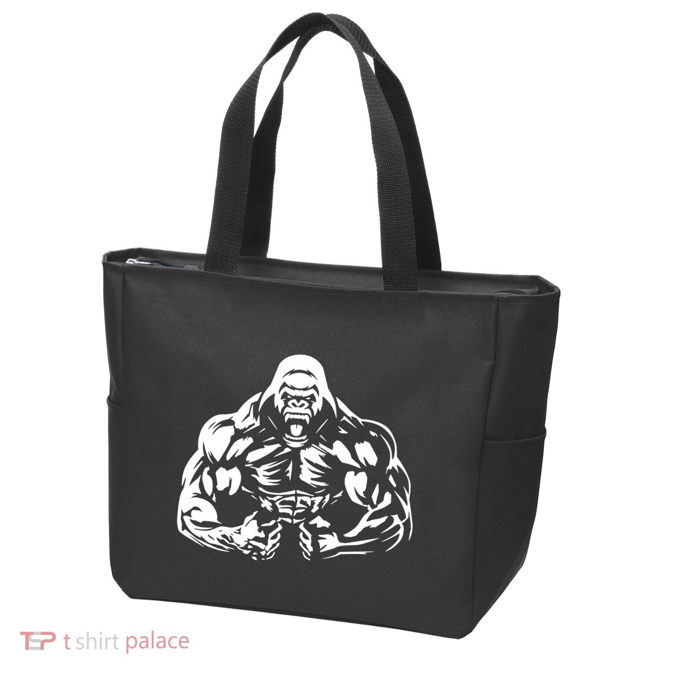 Bodybuilding Gorilla For The Next Workout In The Gym Zip Tote Bag