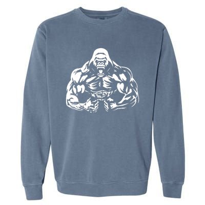 Bodybuilding Gorilla For The Next Workout In The Gym Garment-Dyed Sweatshirt