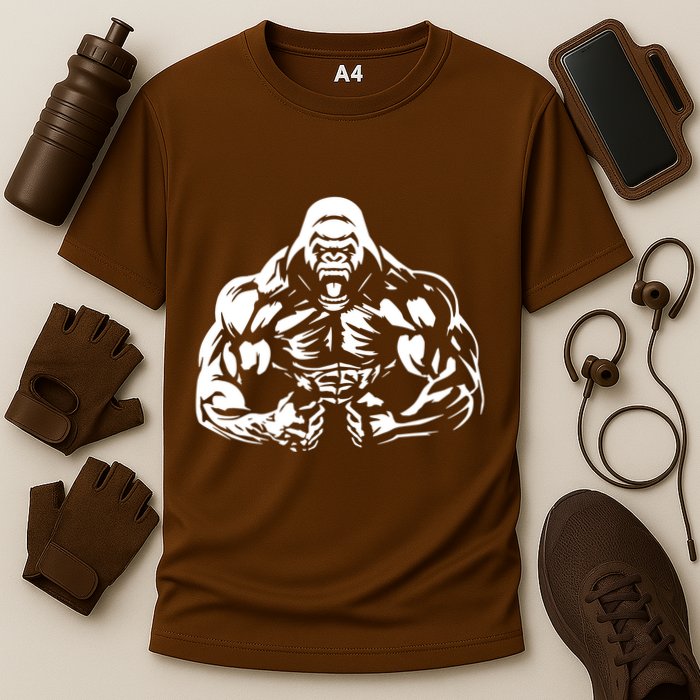 Bodybuilding Gorilla For The Next Workout In The Gym Cooling Performance Crew T-Shirt