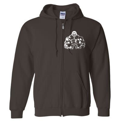 Bodybuilding Gorilla For The Next Workout In The Gym Full Zip Hoodie