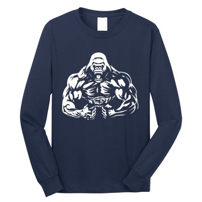 Bodybuilding Gorilla For The Next Workout In The Gym Long Sleeve Shirt