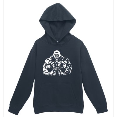 Bodybuilding Gorilla For The Next Workout In The Gym Urban Pullover Hoodie