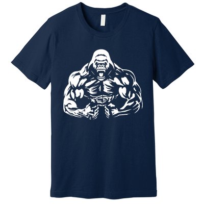 Bodybuilding Gorilla For The Next Workout In The Gym Premium T-Shirt