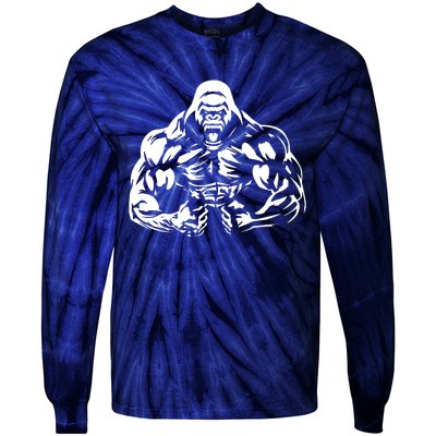 Bodybuilding Gorilla For The Next Workout In The Gym Tie-Dye Long Sleeve Shirt