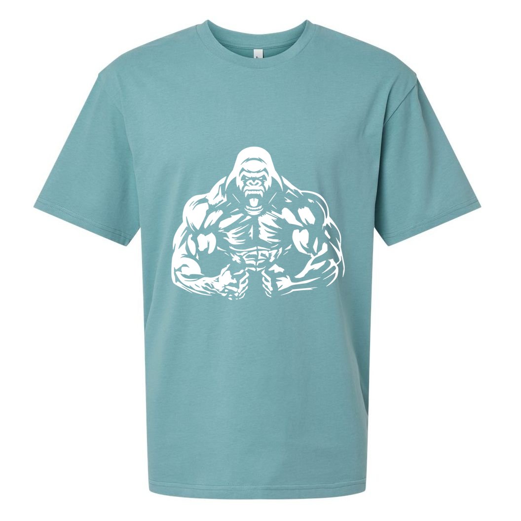 Bodybuilding Gorilla For The Next Workout In The Gym Sueded Cloud Jersey T-Shirt
