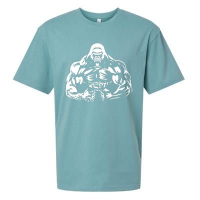 Bodybuilding Gorilla For The Next Workout In The Gym Sueded Cloud Jersey T-Shirt