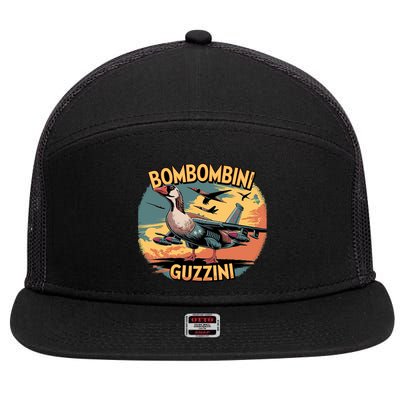Bombombini Guzzini Funny Italian Brainrot Meme Humor Gen Z  7 Panel Mesh Trucker Snapback Hat