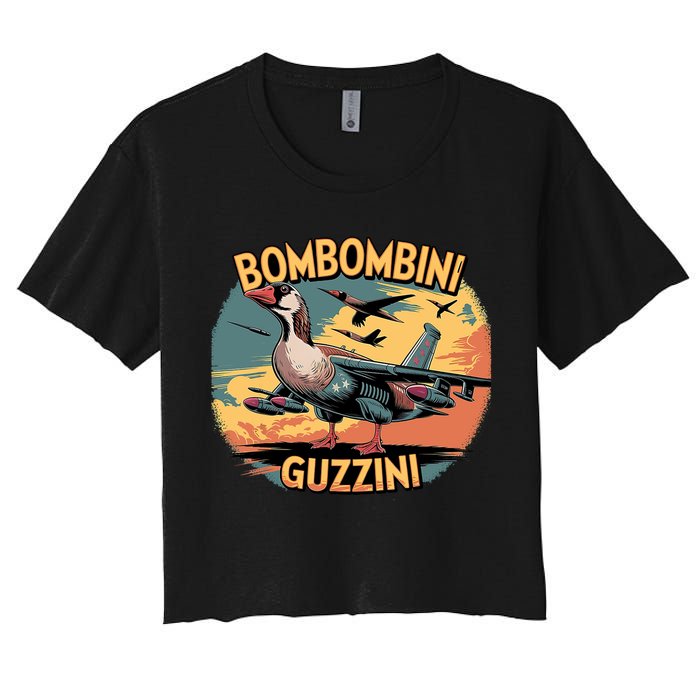 Bombombini Guzzini Funny Italian Brainrot Meme Humor Gen Z  Women's Crop Top Tee