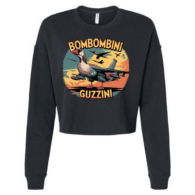 Bombombini Guzzini Funny Italian Brainrot Meme Humor Gen Z  Cropped Pullover Crew