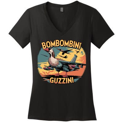 Bombombini Guzzini Funny Italian Brainrot Meme Humor Gen Z  Women's V-Neck T-Shirt