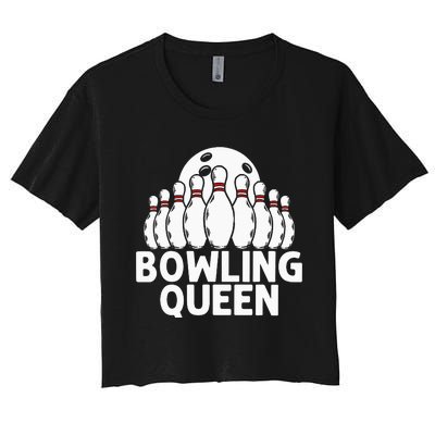 Bowling Gift For  Grandma Bowling Game Bowlers Players Women's Crop Top Tee