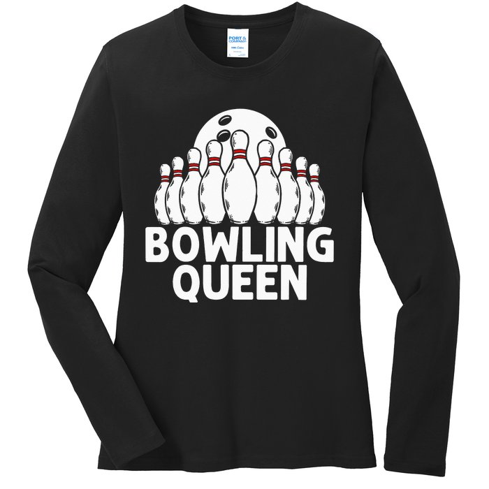 Bowling Gift For  Grandma Bowling Game Bowlers Players Ladies Long Sleeve Shirt