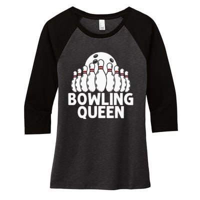 Bowling Gift For  Grandma Bowling Game Bowlers Players Women's Tri-Blend 3/4-Sleeve Raglan Shirt