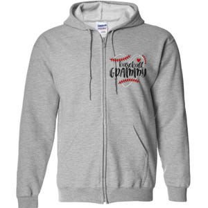 Baseball Grammy For Grandma Women Mother's Day Full Zip Hoodie