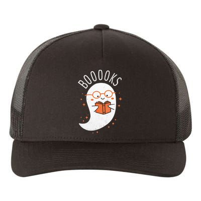 Booooks Ghost Funny Halloween Teacher Book Library Reading Yupoong Adult 5-Panel Trucker Hat