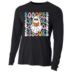 Booooks Ghost Funny Halloween Teacher Book Library Reading Cooling Performance Long Sleeve Crew