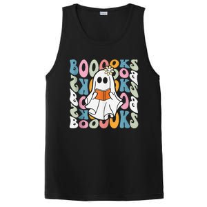 Booooks Ghost Funny Halloween Teacher Book Library Reading PosiCharge Competitor Tank