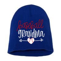 Baseball Grandma From Grandson Arrow Cute Heart Game Short Acrylic Beanie