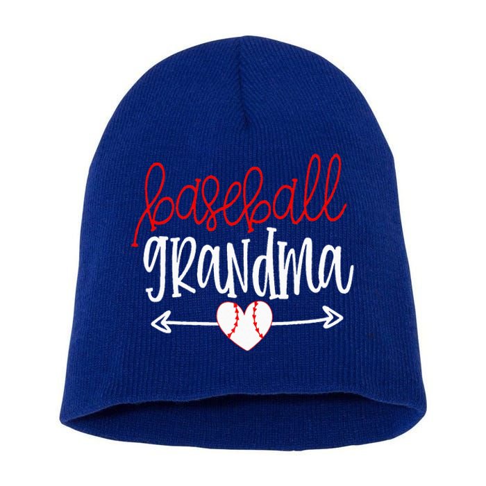 Baseball Grandma From Grandson Arrow Cute Heart Game Short Acrylic Beanie