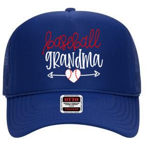 Baseball Grandma From Grandson Arrow Cute Heart Game High Crown Mesh Back Trucker Hat