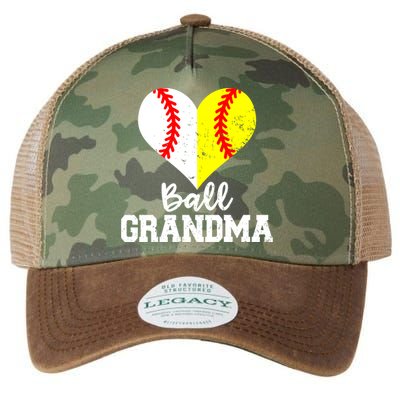 Ball Grandma Funny Baseball Softball Grandma Gift Legacy Tie Dye Trucker Hat