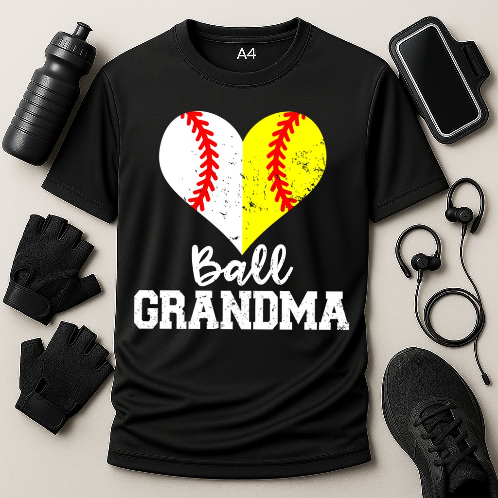Ball Grandma Funny Baseball Softball Grandma Gift Cooling Performance Crew T-Shirt