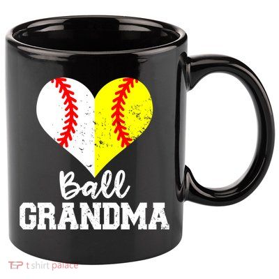 Ball Grandma Funny Baseball Softball Grandma Gift 11oz C Handle Ceramic Mug