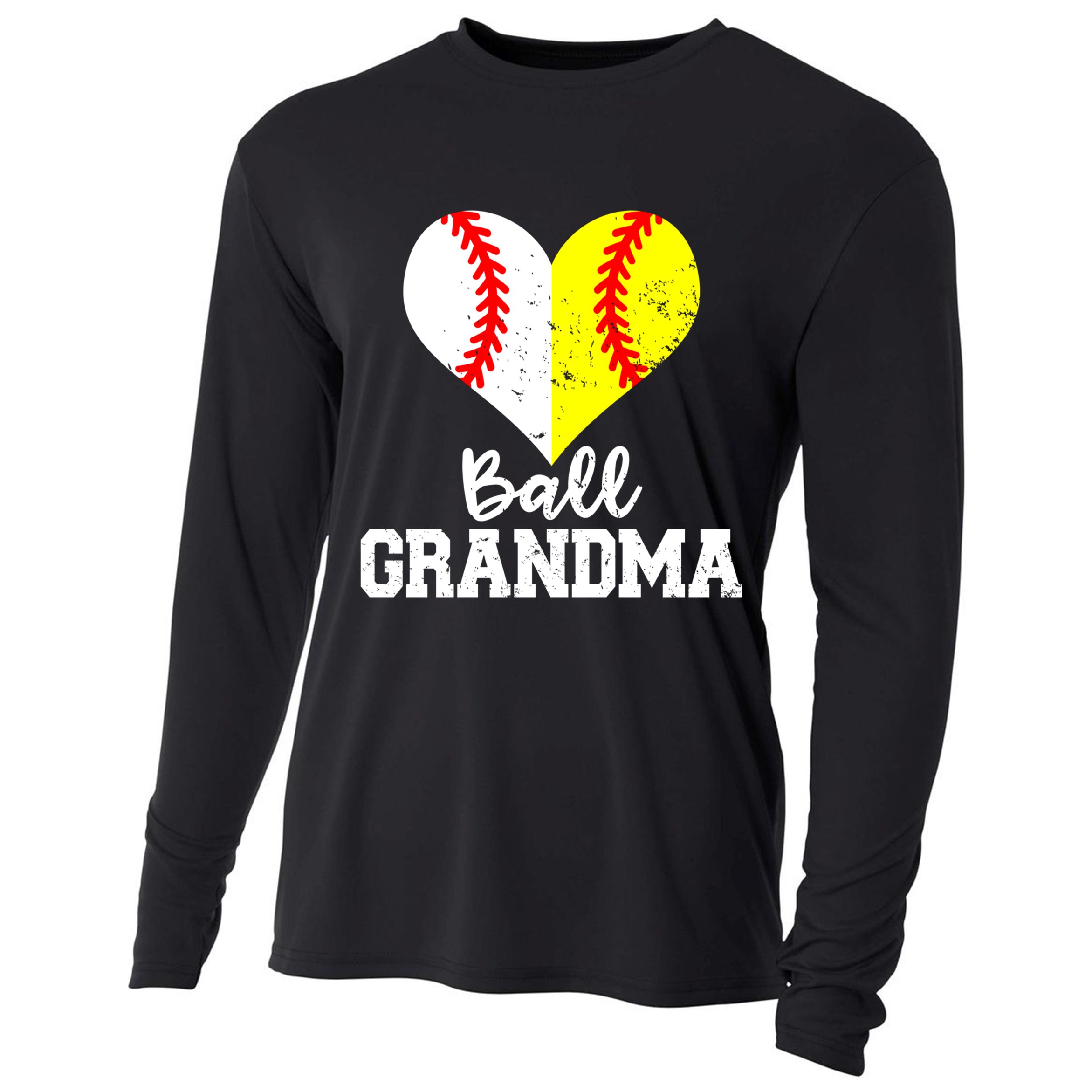 Ball Grandma Funny Baseball Softball Grandma Gift Cooling Performance Long Sleeve Crew