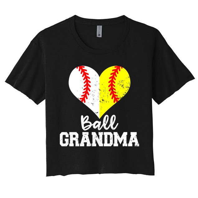 Ball Grandma Funny Baseball Softball Grandma Gift Crop Top