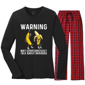 Banana Gift For Men Women Boy Girl Kids Banana Fruit Lover Women's Long Sleeve Flannel Pajama Set 