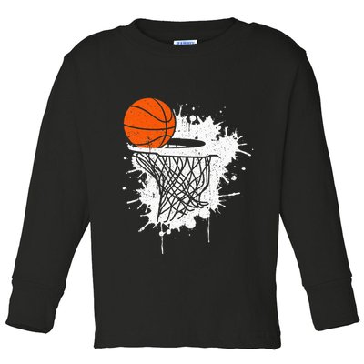 Basketball Gift For Coach Player Baller Toddler Long Sleeve Shirt