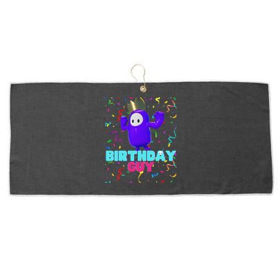 Birthday Guy Fun Popular Video Game Theme Birthday Large Microfiber Waffle Golf Towel