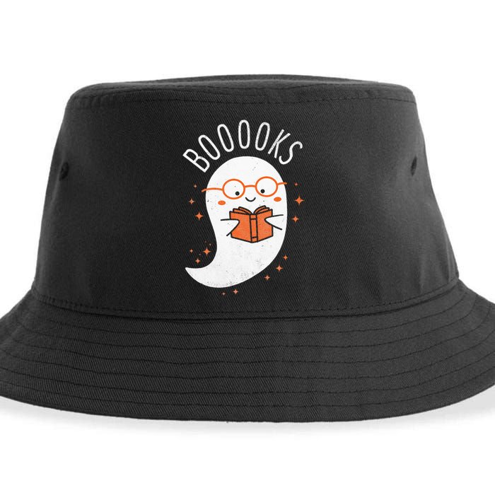 Booooks Ghost Funny Halloween Teacher Book Library Reading Sustainable Bucket Hat