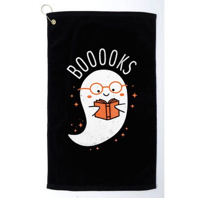 Booooks Ghost Funny Halloween Teacher Book Library Reading Platinum Collection Golf Towel