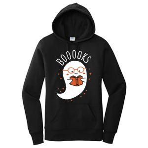 Booooks Ghost Funny Halloween Teacher Book Library Reading Women's Pullover Hoodie