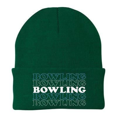 Bowling Gift For Men Husband Or Dad Retro Bowling Text Knit Cap Winter Beanie