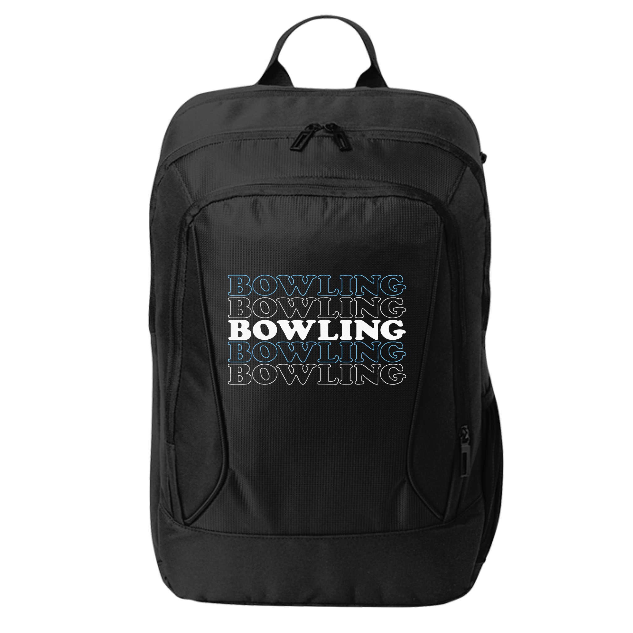 Bowling Gift For Men Husband Or Dad Retro Bowling Text City Backpack