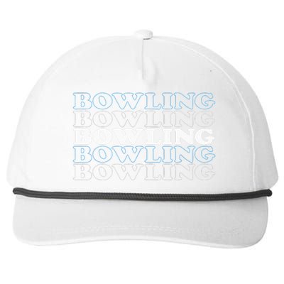 Bowling Gift For Men Husband Or Dad Retro Bowling Text Snapback Five-Panel Rope Hat