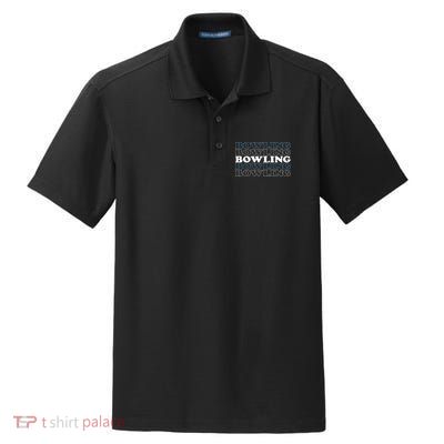 Bowling Gift For Men Husband Or Dad Retro Bowling Text Dry Zone Grid Polo