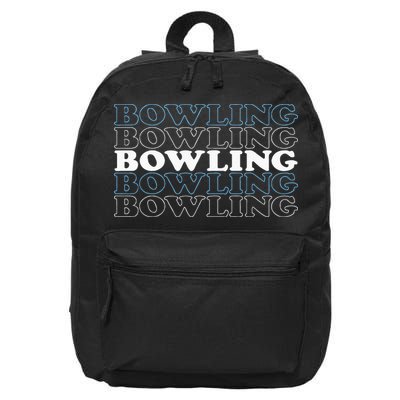 Bowling Gift For Men Husband Or Dad Retro Bowling Text 16 in Basic Backpack