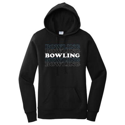 Bowling Gift For Men Husband Or Dad Retro Bowling Text Women's Pullover Hoodie