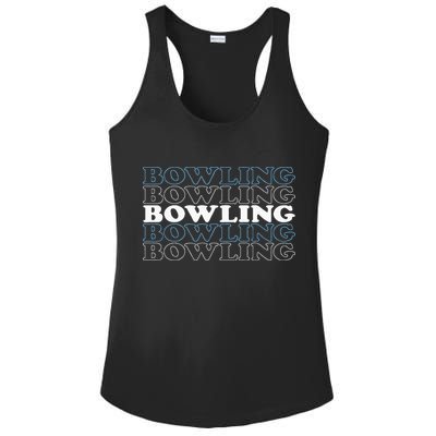 Bowling Gift For Men Husband Or Dad Retro Bowling Text Ladies PosiCharge Competitor Racerback Tank