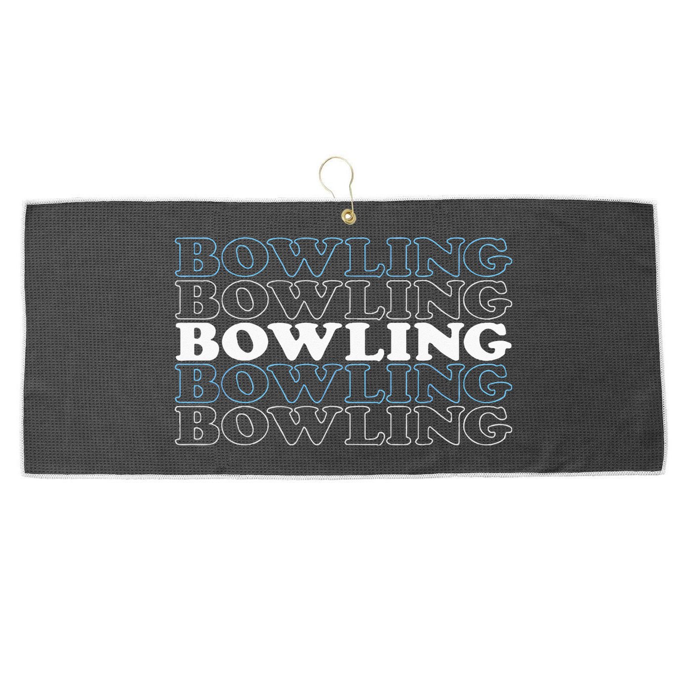 Bowling Gift For Men Husband Or Dad Retro Bowling Text Large Microfiber Waffle Golf Towel