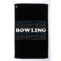Bowling Gift For Men Husband Or Dad Retro Bowling Text Golf Towel